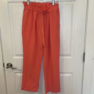 Worthington Pull On Paper Bag Pleated Dress Pants Georgia Peach Size Small